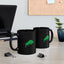 Taza Negra con Toro Verde de 11oz