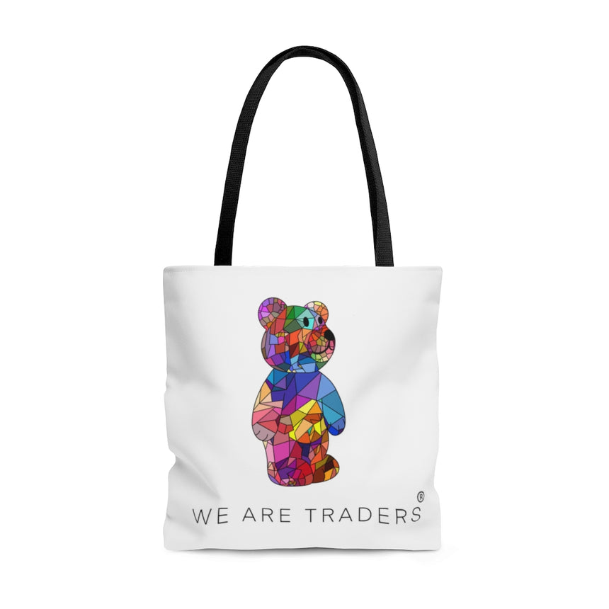 Oso mosaico blanco AOP Bolsa de tela