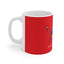Taza de cerámica de toro mosaico rojo 11oz