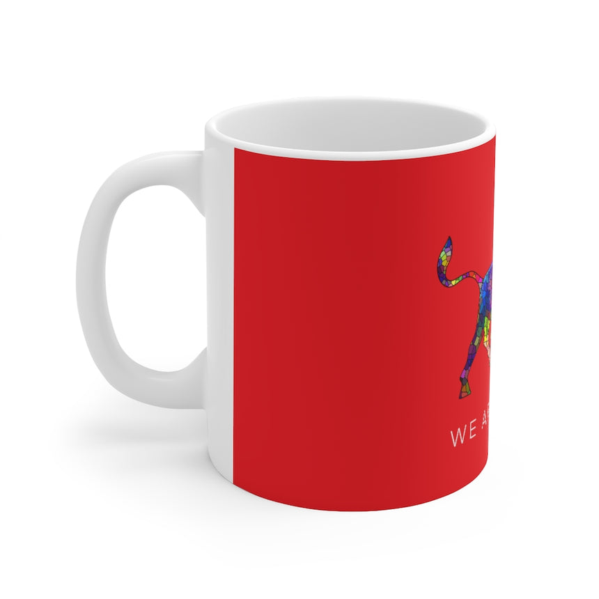 Taza de cerámica de toro mosaico rojo 11oz