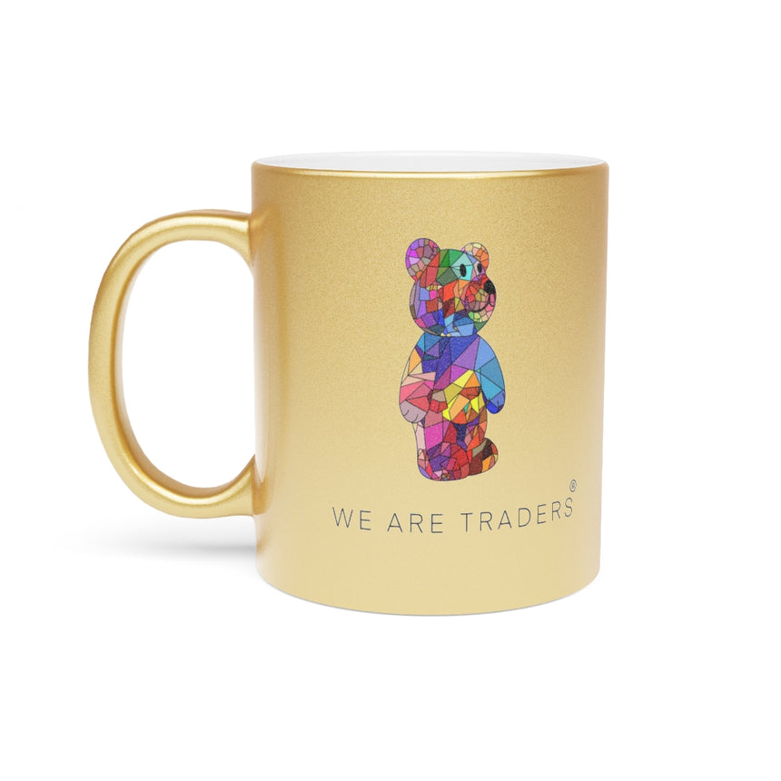 Taza Metálica Oso Mosaico (Plata / Oro)