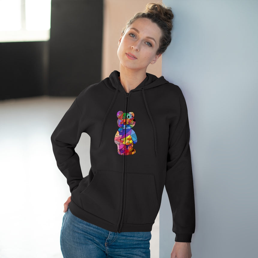 Sudadera con capucha y cremallera con osito Mosaic