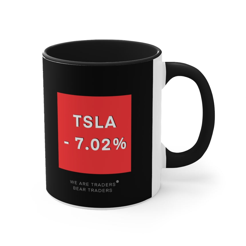Taza de café Tesla Stock Crash, 11 oz