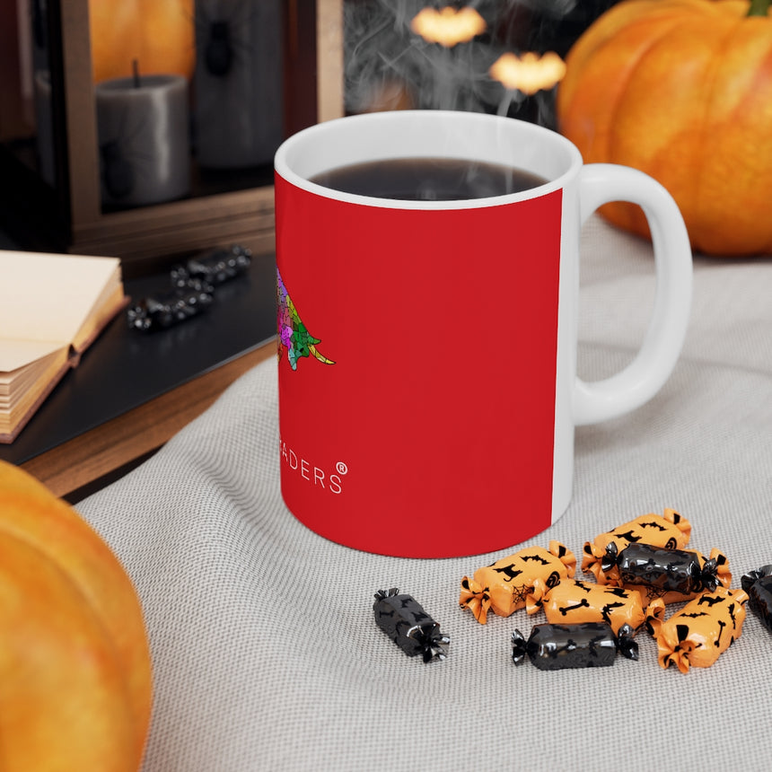 Taza de cerámica de toro mosaico rojo 11oz
