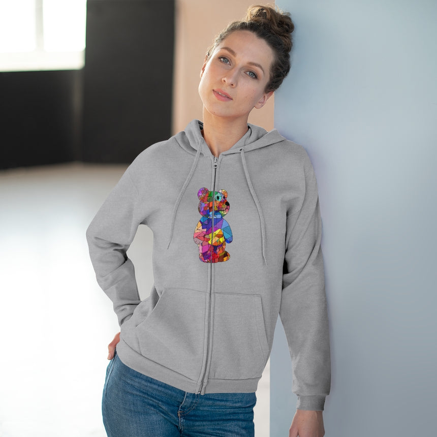 Sudadera con capucha y cremallera con osito Mosaic