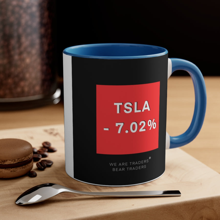 Taza de café Tesla Stock Crash, 11 oz