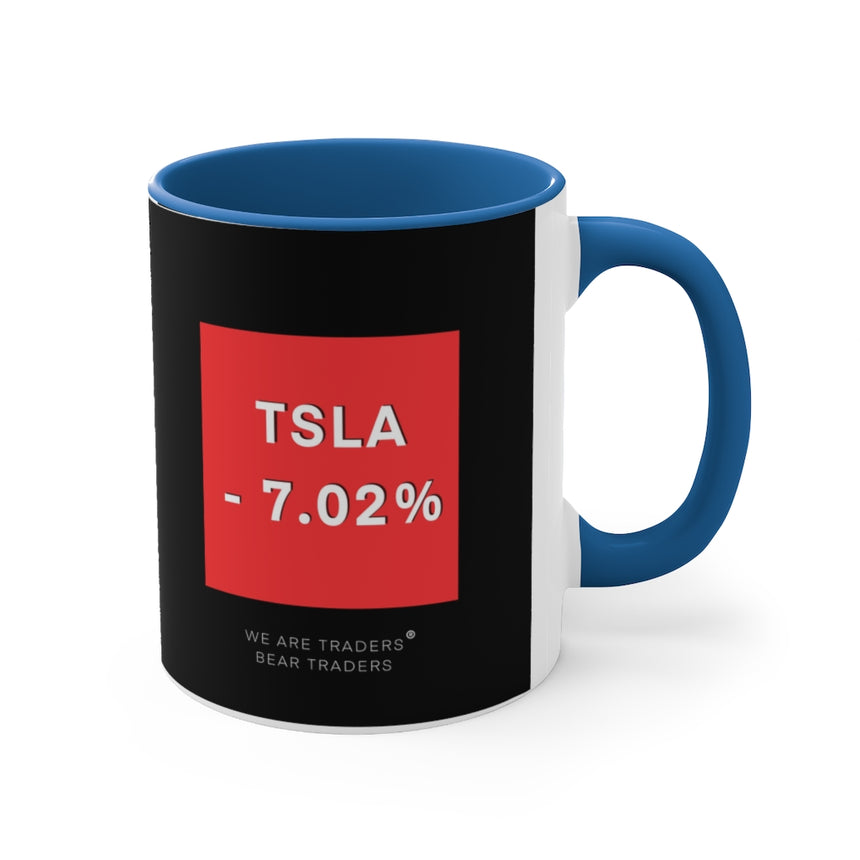 Taza de café Tesla Stock Crash, 11 oz