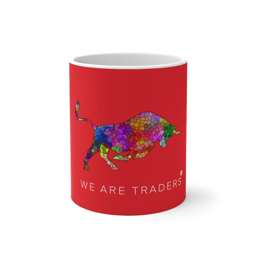 Taza Cambiante de Color Rojo con Toro Mosaico