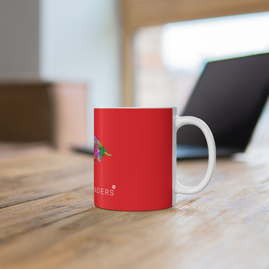 Taza de cerámica de toro mosaico rojo 11oz