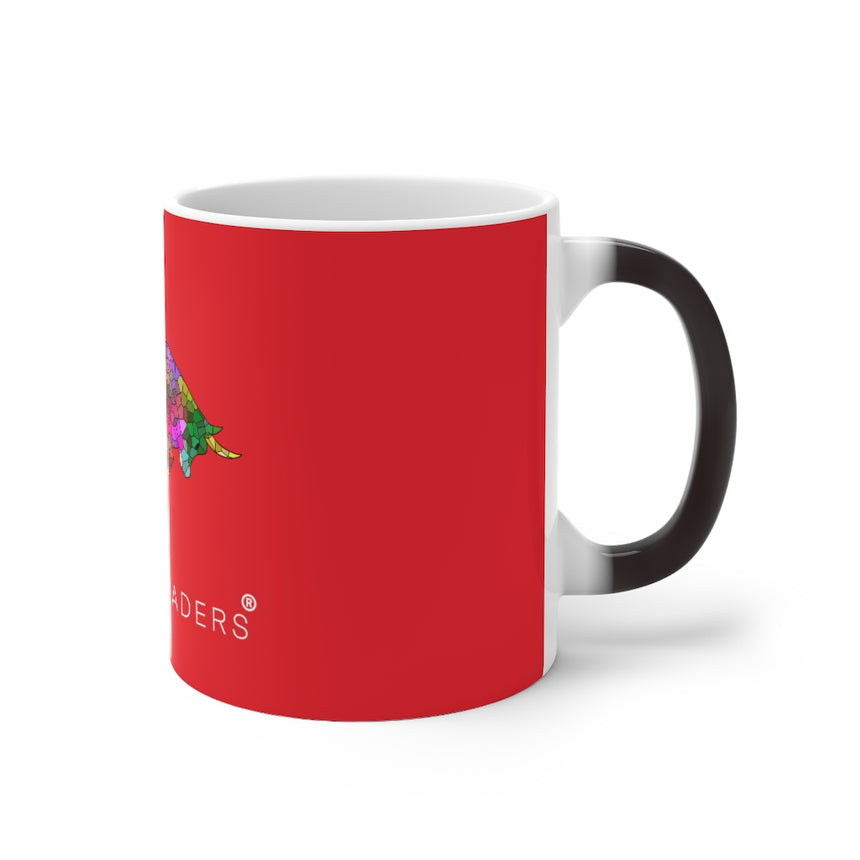 Taza Cambiante de Color Rojo con Toro Mosaico