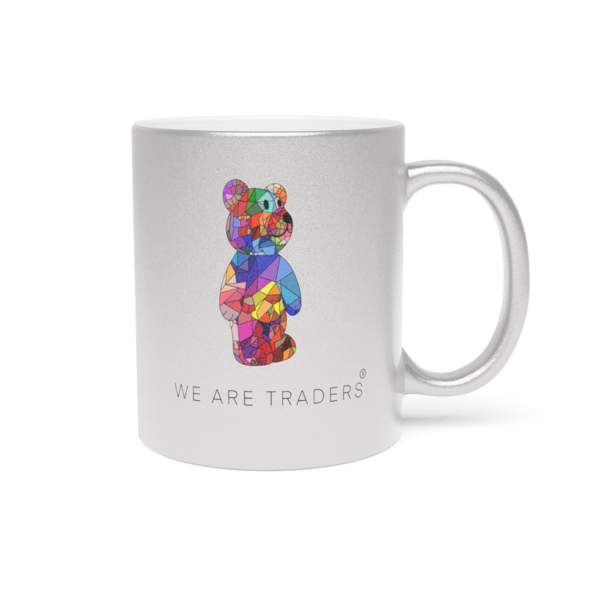 Taza Metálica Oso Mosaico (Plata / Oro)