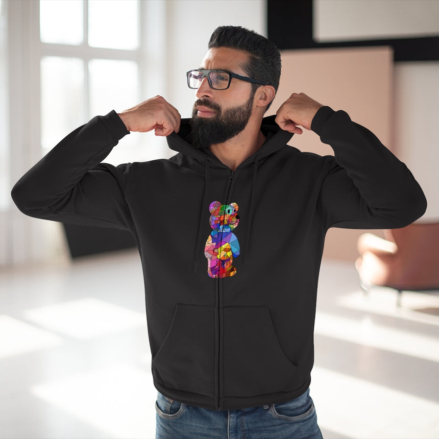 Sudadera con capucha y cremallera con osito Mosaic