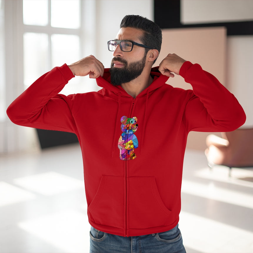 Sudadera con capucha y cremallera con osito Mosaic