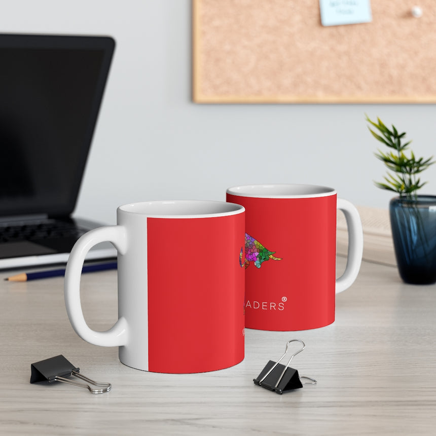 Taza de cerámica de toro mosaico rojo 11oz