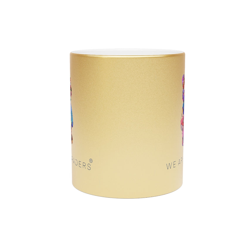 Taza Metálica Oso Mosaico (Plata / Oro)