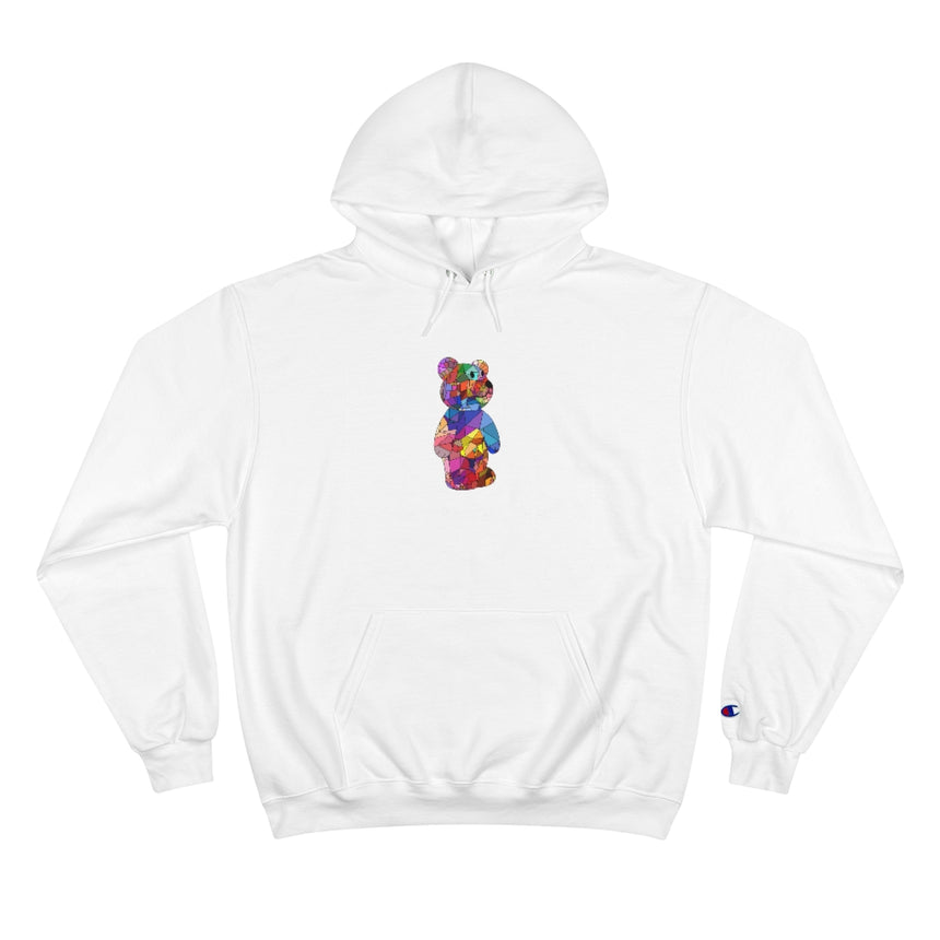 Sudadera con capucha Champion con diseño de oso mosaico negro