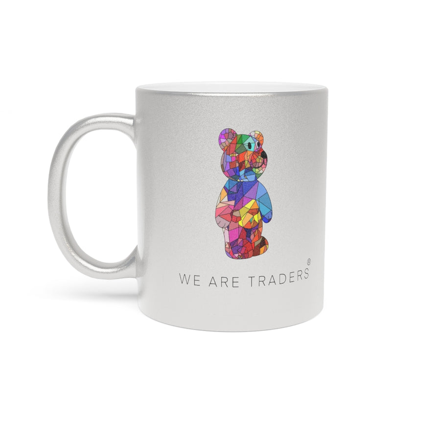 Taza Metálica Oso Mosaico (Plata / Oro)