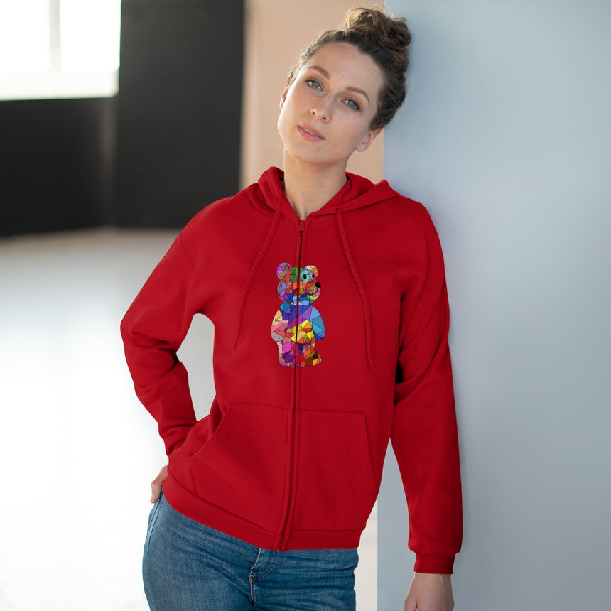 Sudadera con capucha y cremallera con osito Mosaic