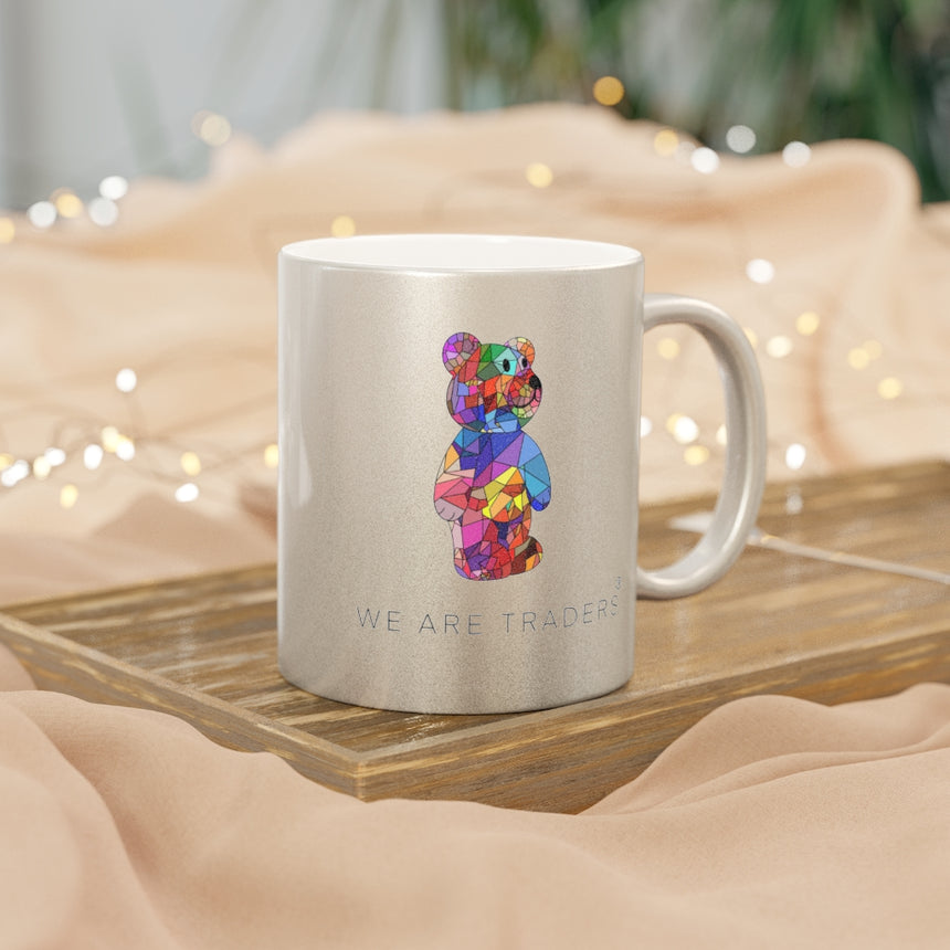 Taza Metálica Oso Mosaico (Plata / Oro)