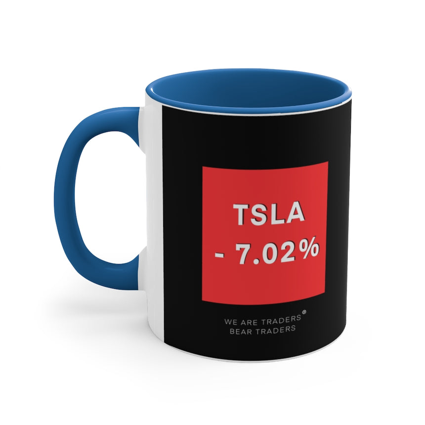 Taza de café Tesla Stock Crash, 11 oz