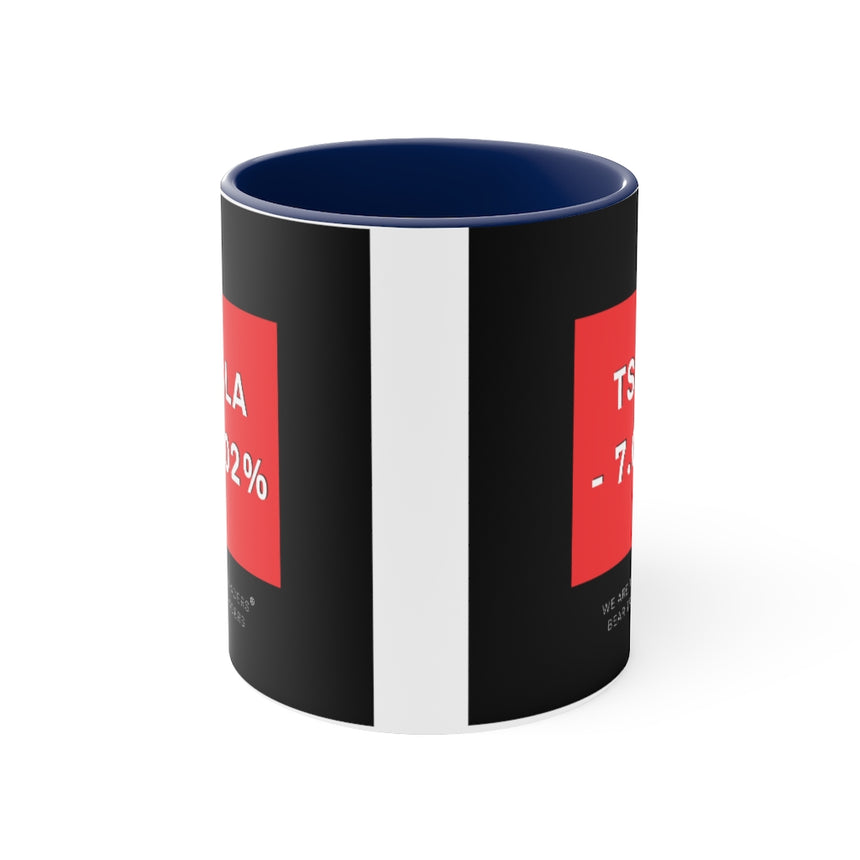 Taza de café Tesla Stock Crash, 11 oz