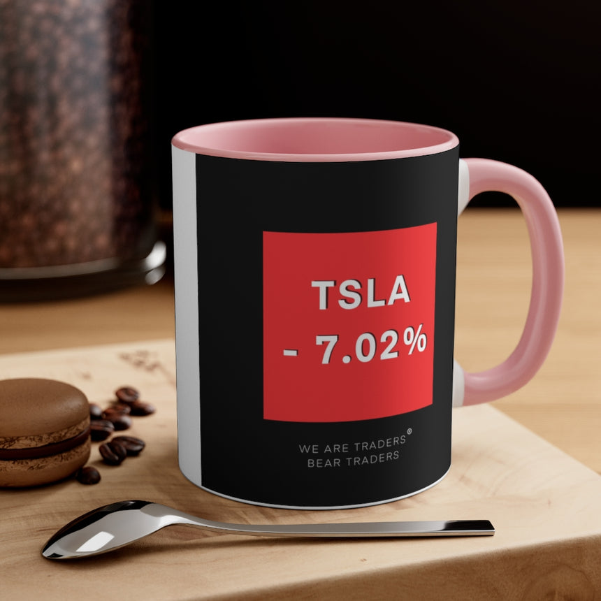 Taza de café Tesla Stock Crash, 11 oz