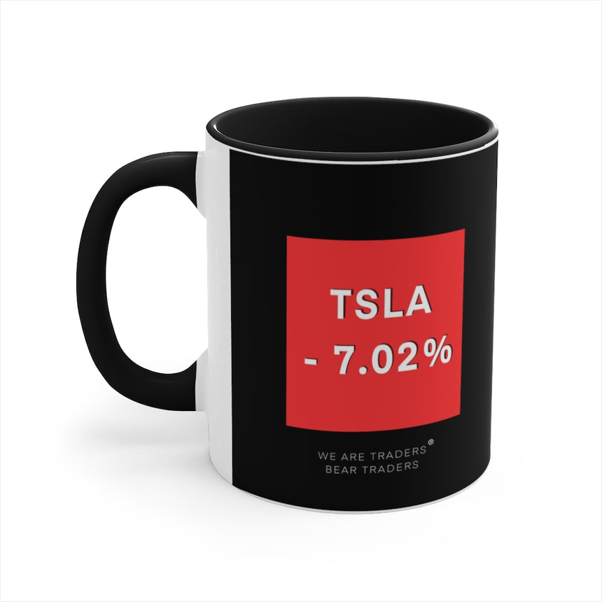 Taza de café Tesla Stock Crash, 11 oz