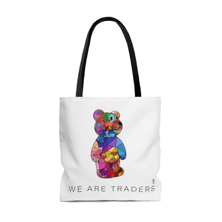 Oso mosaico blanco AOP Bolsa de tela