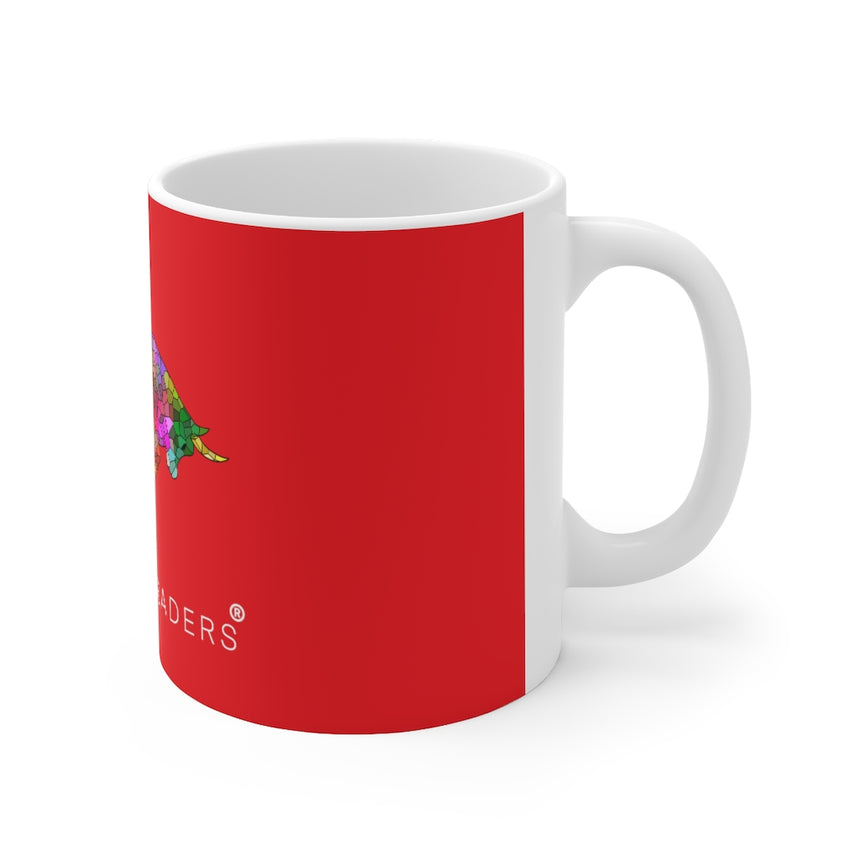 Taza de cerámica de toro mosaico rojo 11oz