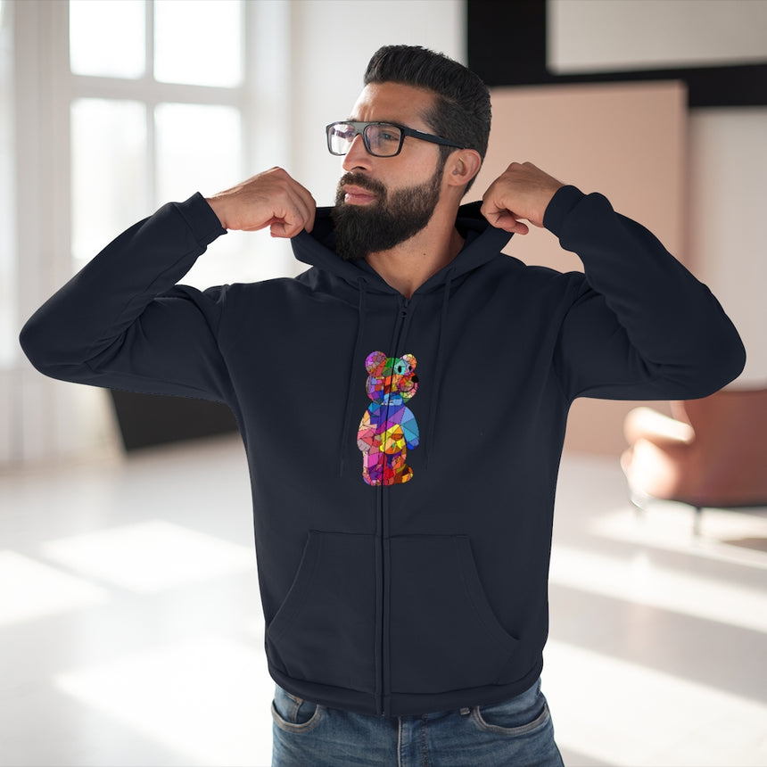 Sudadera con capucha y cremallera con osito Mosaic