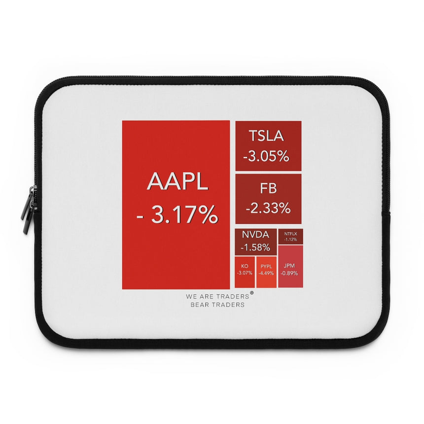 Funda para portátil Bear Market blanca resistente al agua