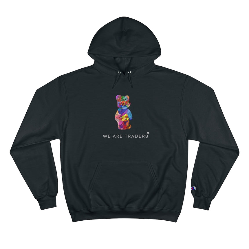 Sudadera con capucha Champion con diseño de oso mosaico negro