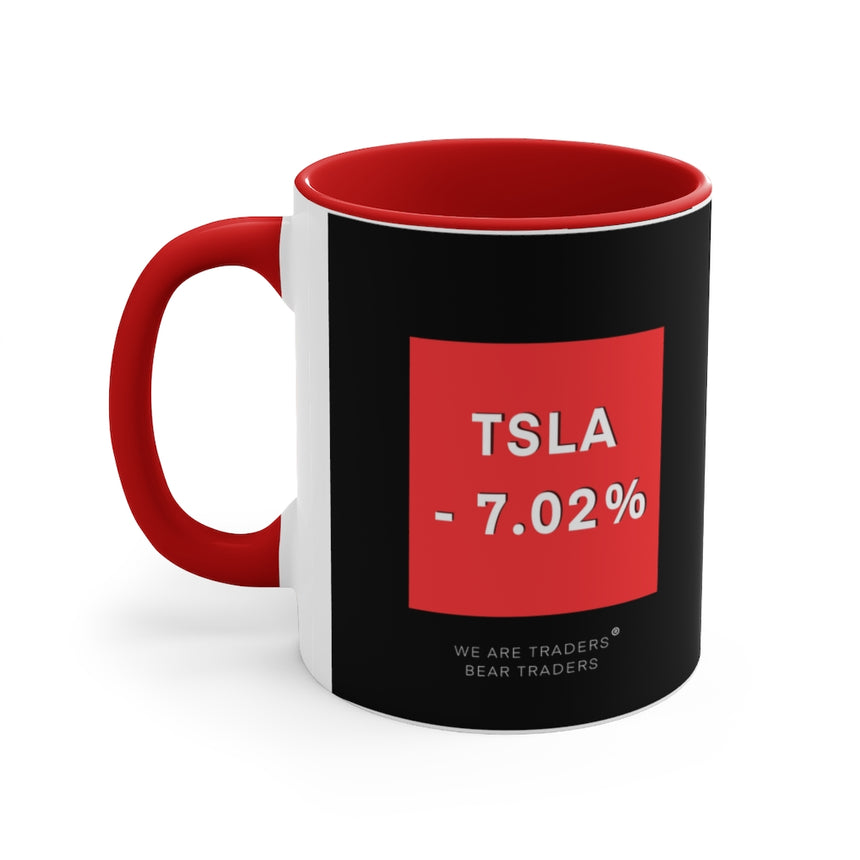 Taza de café Tesla Stock Crash, 11 oz