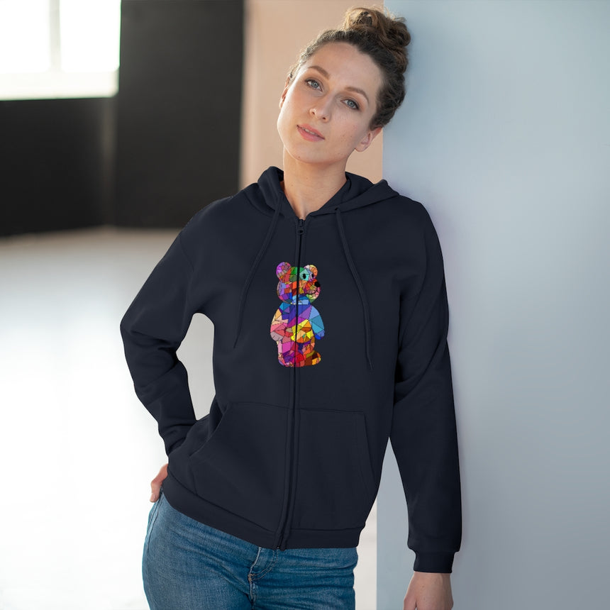Sudadera con capucha y cremallera con osito Mosaic