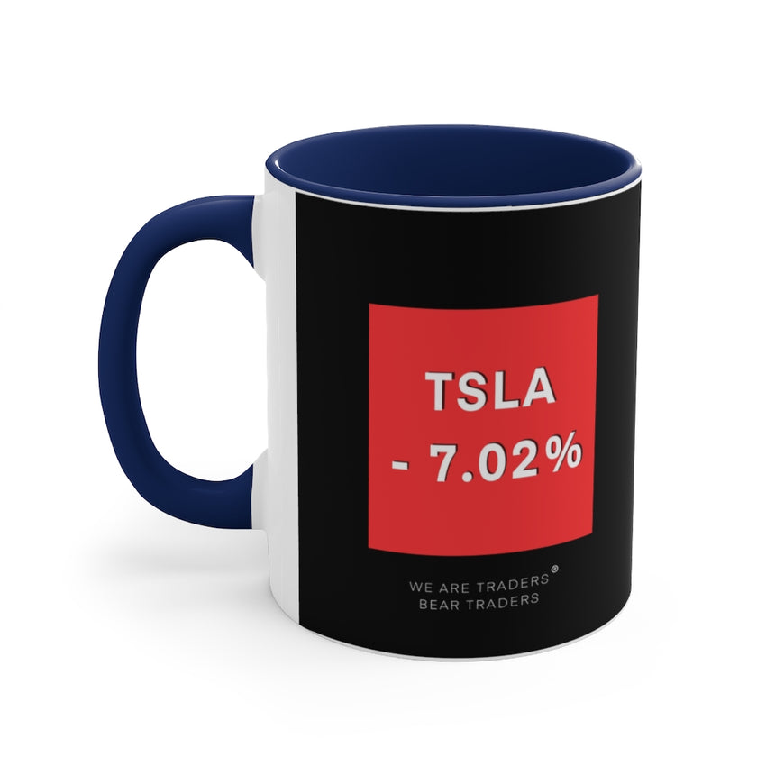 Taza de café Tesla Stock Crash, 11 oz