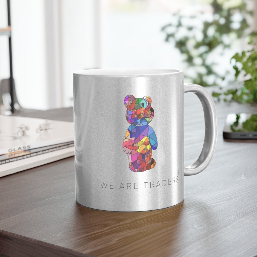 Taza Metálica Oso Mosaico (Plata / Oro)