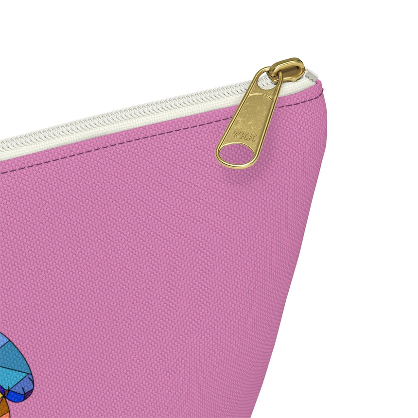 Estuche para accesorios con diseño de osito mosaico violeta con fondo en T