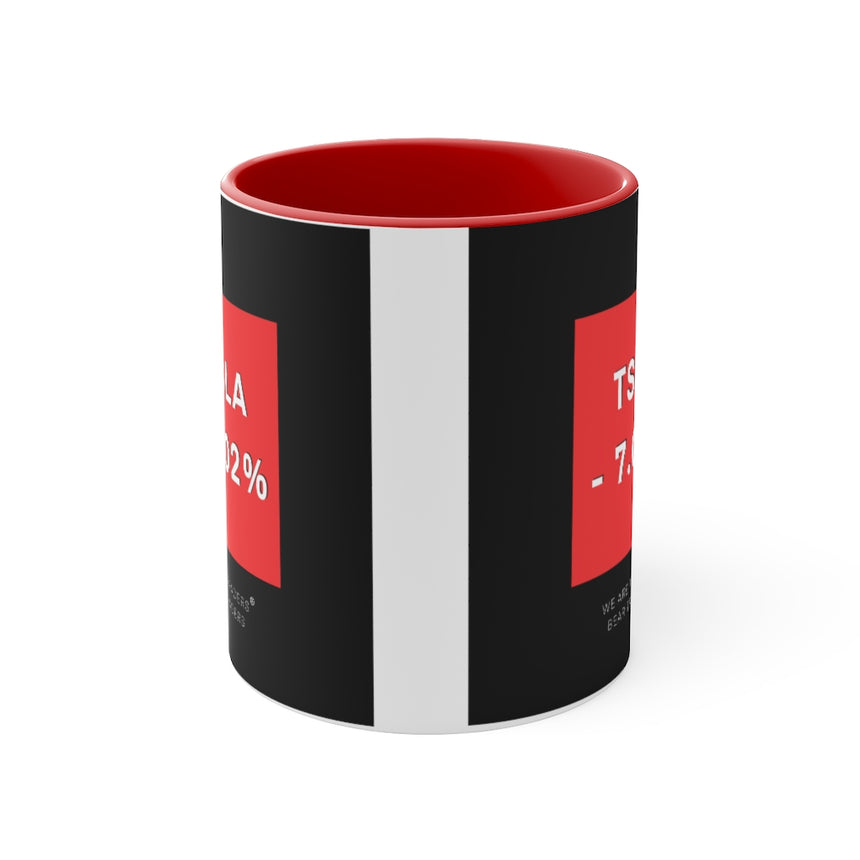 Taza de café Tesla Stock Crash, 11 oz