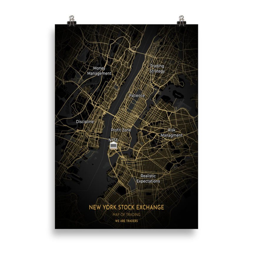 Mapa comercial de Nueva York Póster