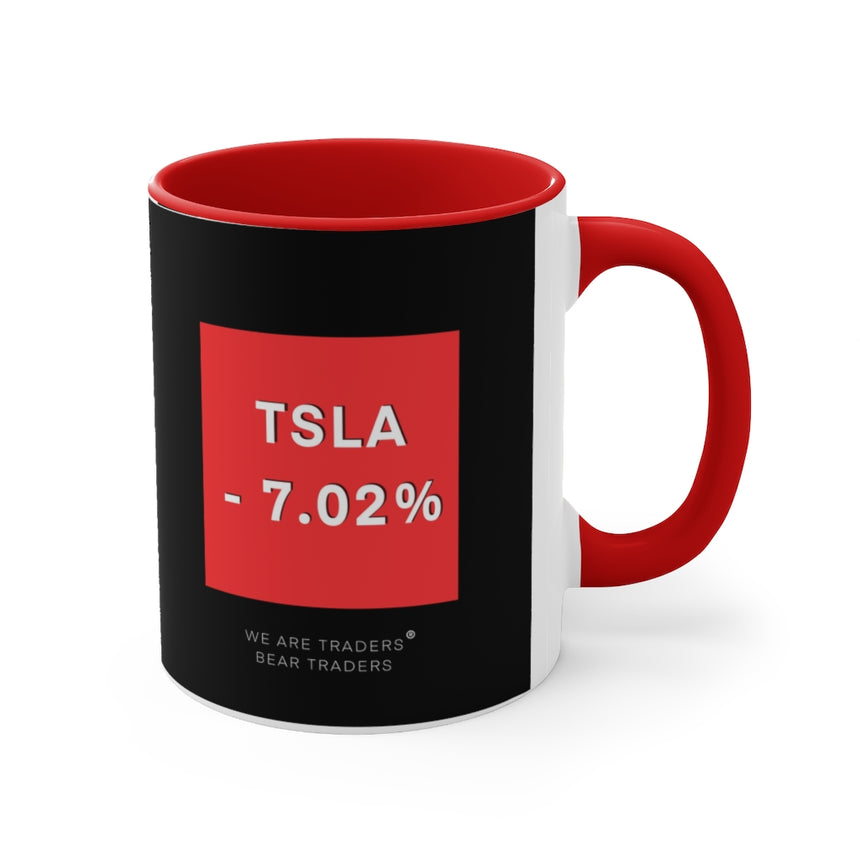 Taza de café Tesla Stock Crash, 11 oz