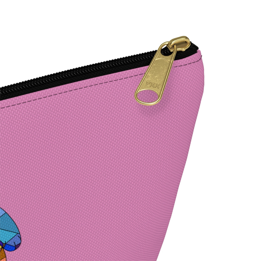 Estuche para accesorios con diseño de osito mosaico violeta con fondo en T
