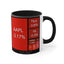 Taza de café Bear Market, 11 oz - Negro / Rojo