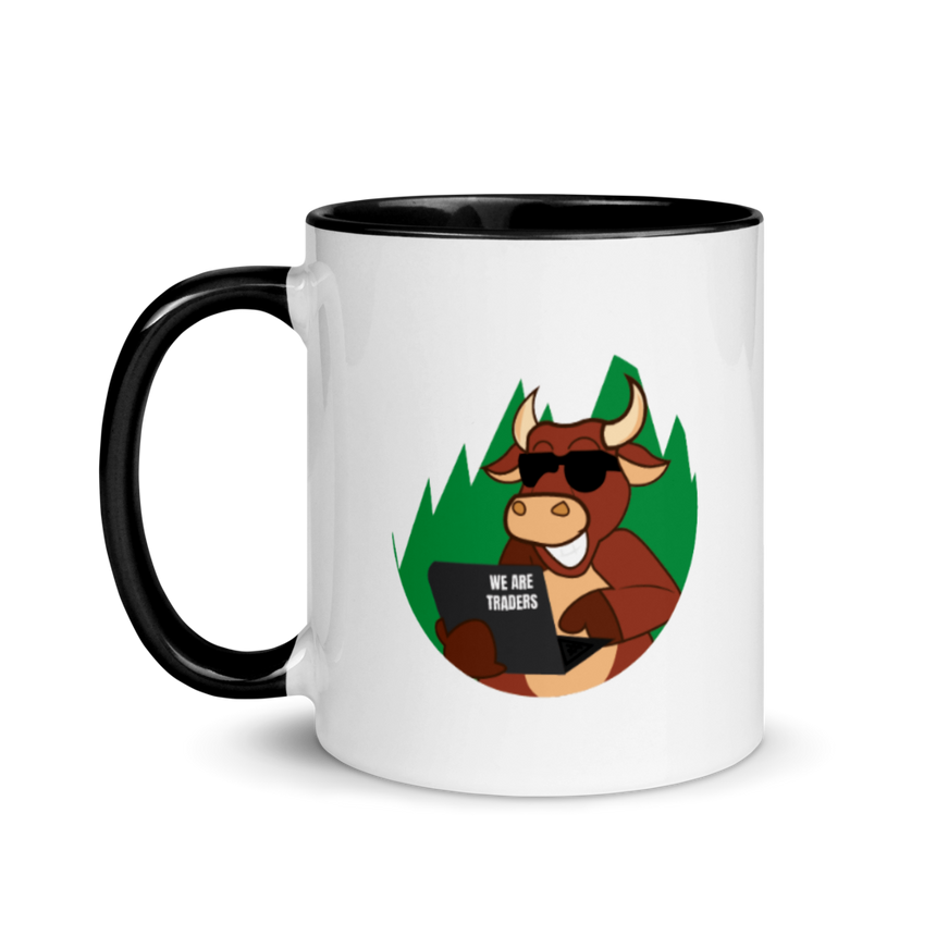 Traders Bull with Laptop Mug