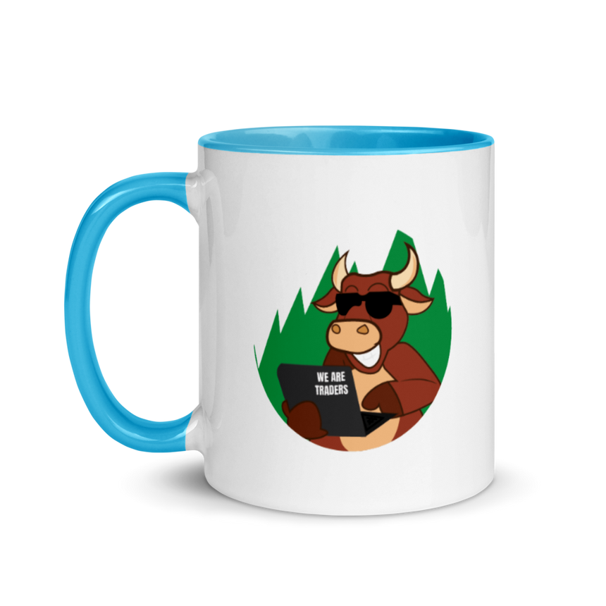 Traders Bull with Laptop Mug
