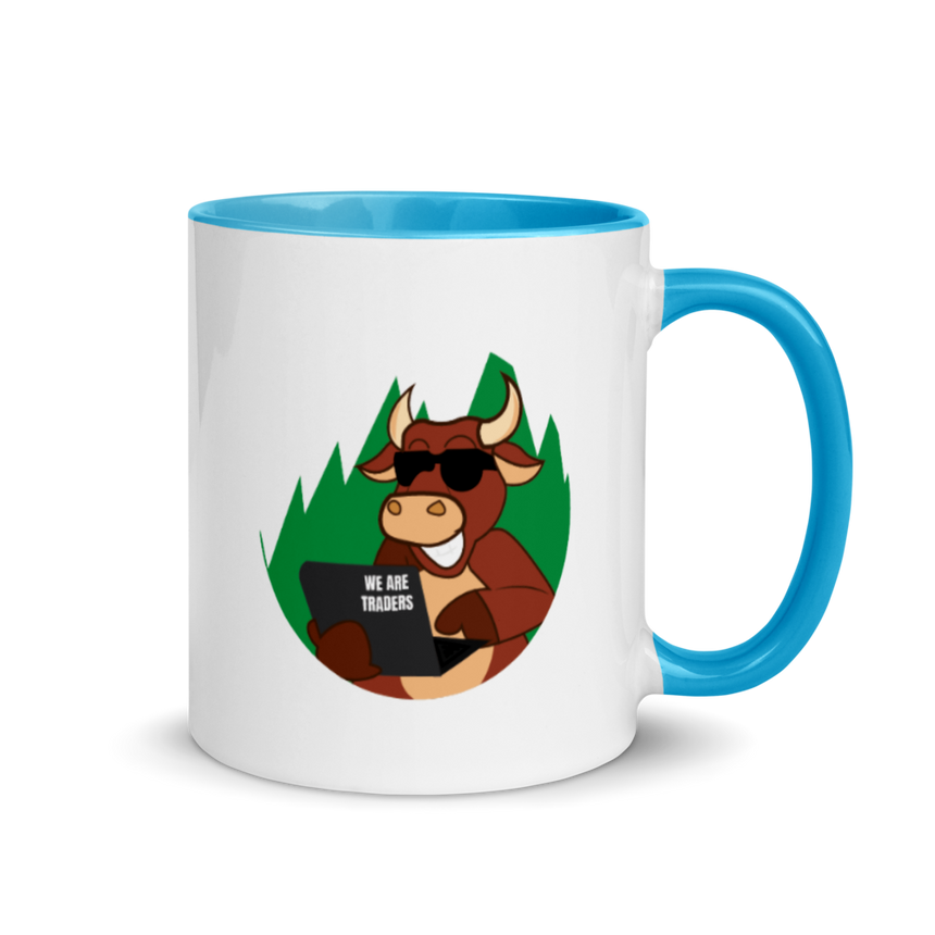 Traders Bull with Laptop Mug