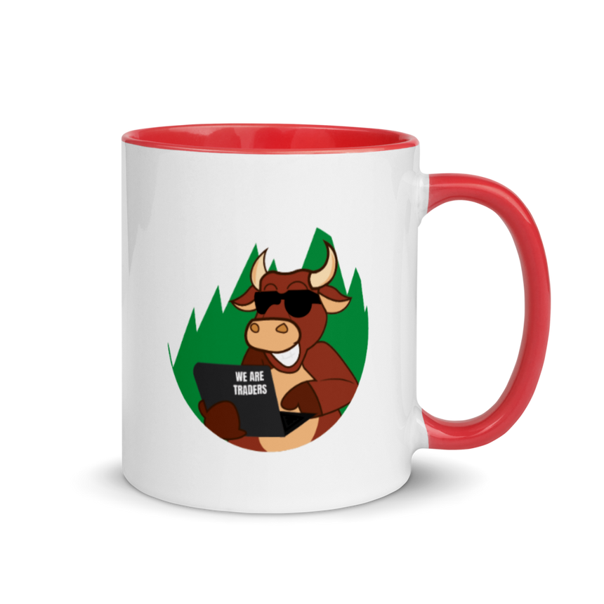 Traders Bull with Laptop Mug