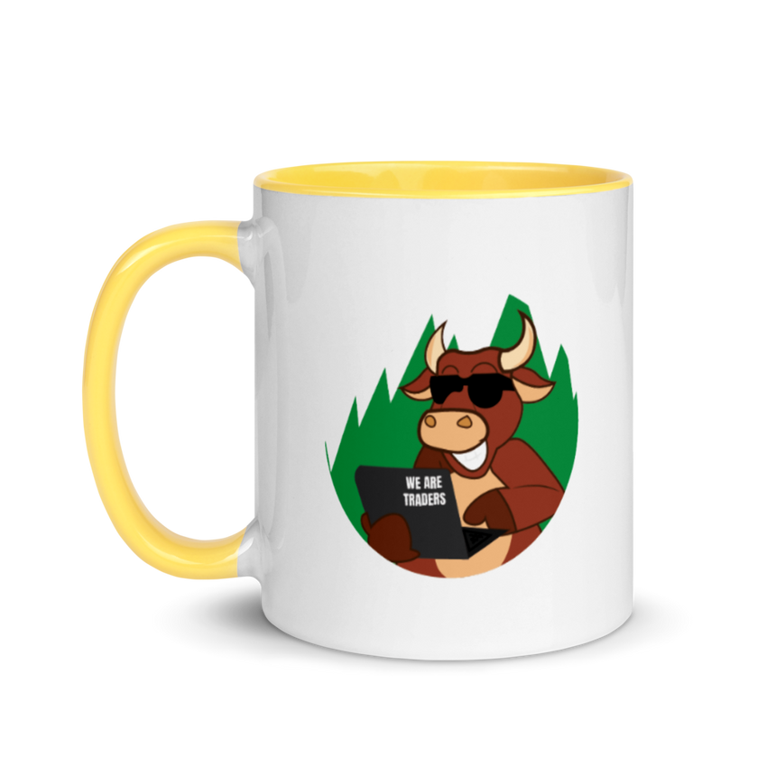 Traders Bull with Laptop Mug
