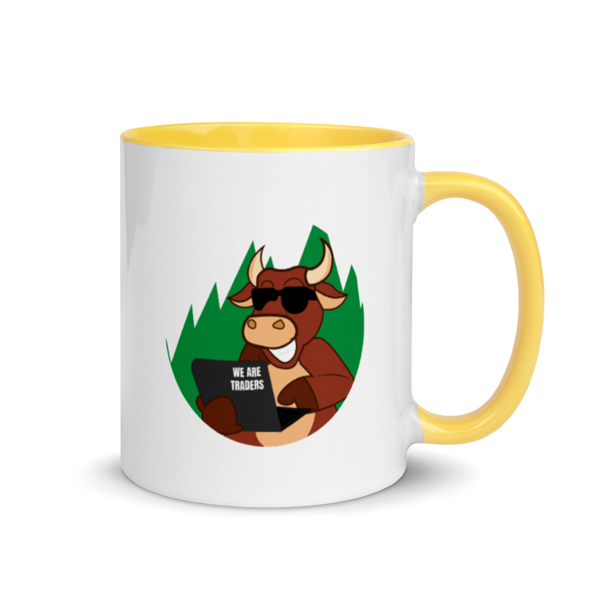 Traders Bull with Laptop Mug