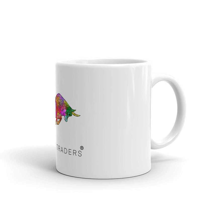 Taza Bull White brillo